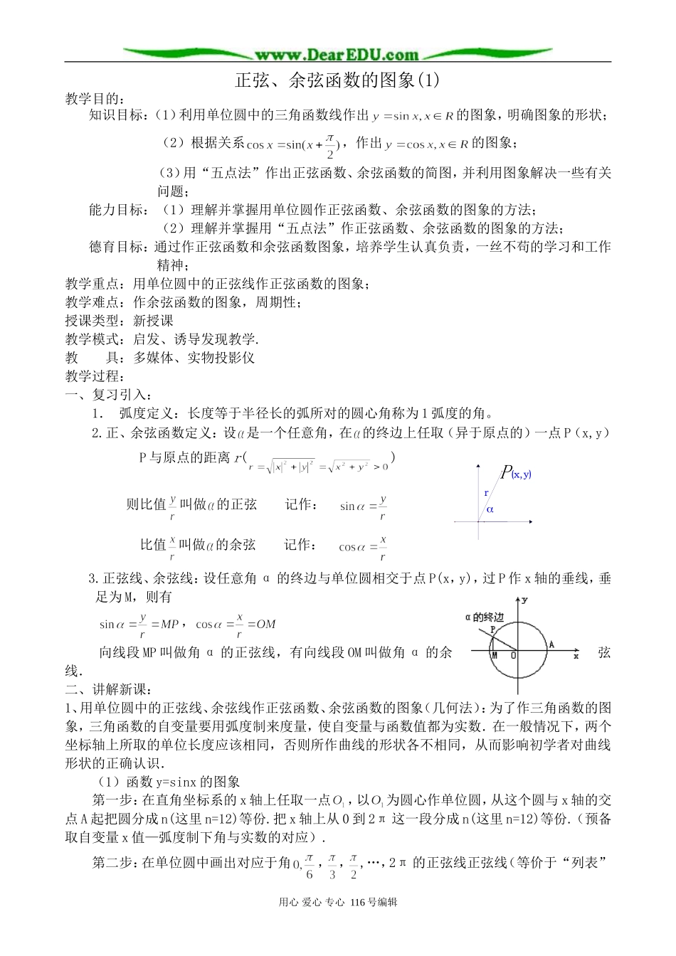 高中数学正弦、余弦函数的图象(1)_第1页