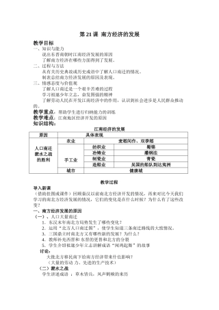 第21课  南方经济的发展
