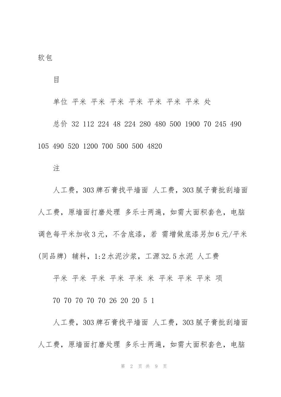 简欧装修成本预算_第2页