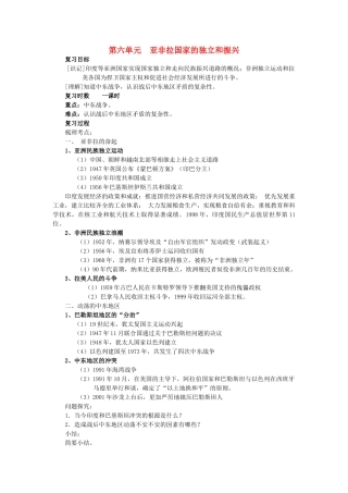 福建省龙岩小池中学2015届中考历史一轮复习 九下 第六单元 亚非拉国家的独立与振兴复习教案 新人教版