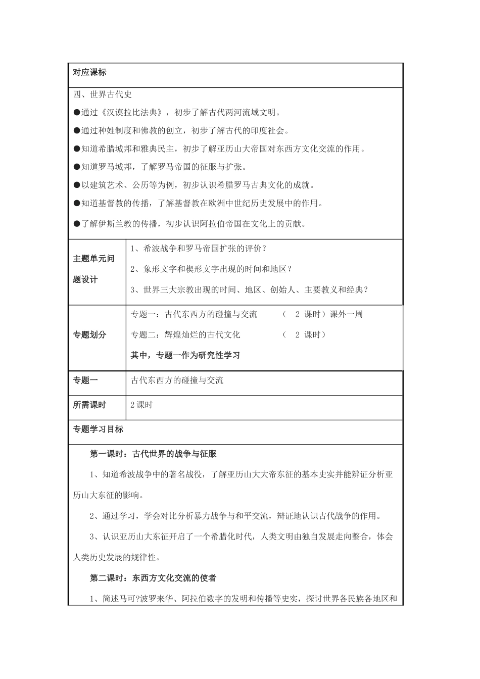 福建省龙岩小池中学2015届中考历史一轮复习 九上 第三单元 古代文明的传播与发展教案 新人教版_第3页