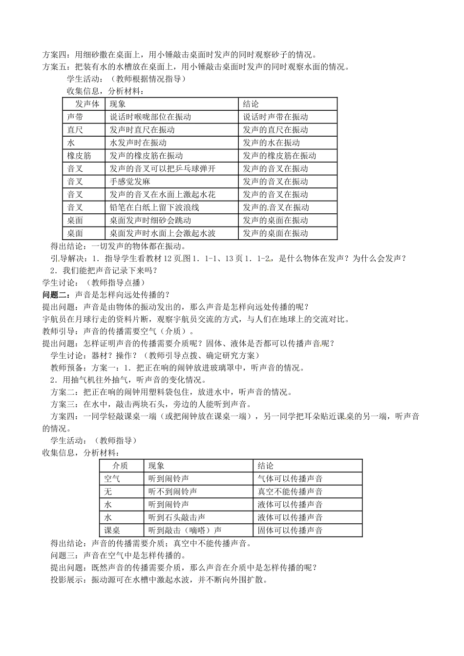 福建省建瓯市徐墩中学八年级物理上册 声音的产生与传播教案 （新版）新人教版_第2页
