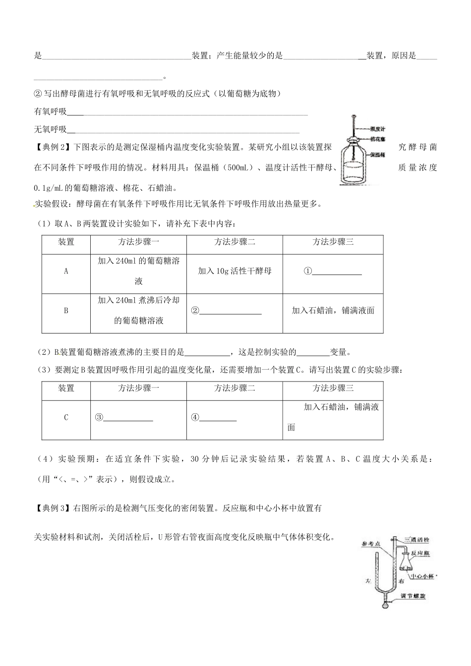 福建省晋江市首峰中学七年级生物 《光合作用和呼吸作用》专题复习教案_第3页