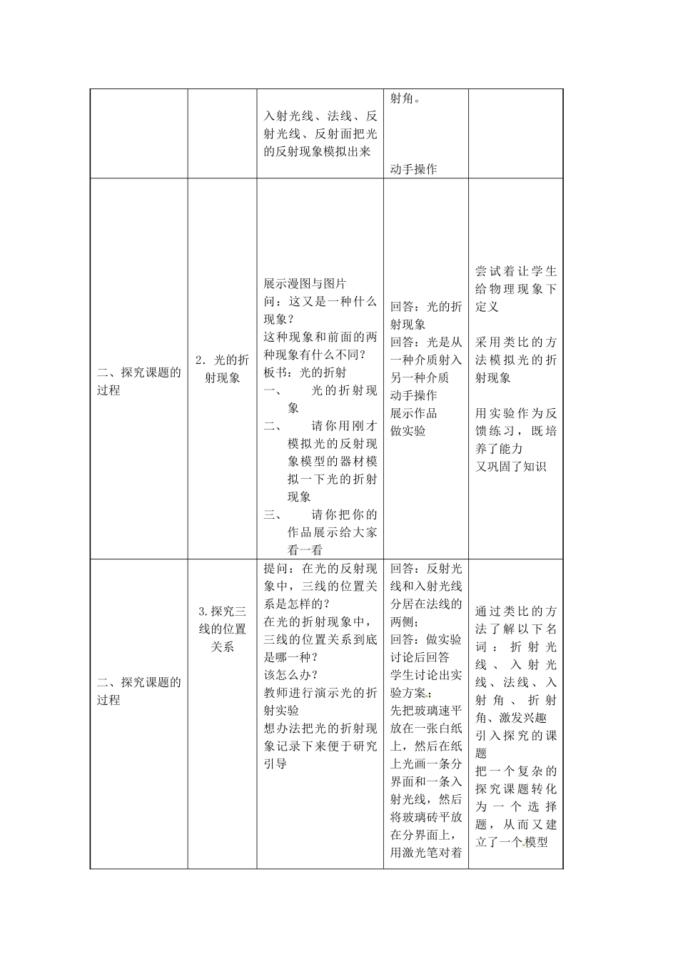 福建省建瓯市徐墩中学八年级物理上册 4.4 光的折射教案 （新版）新人教版_第3页