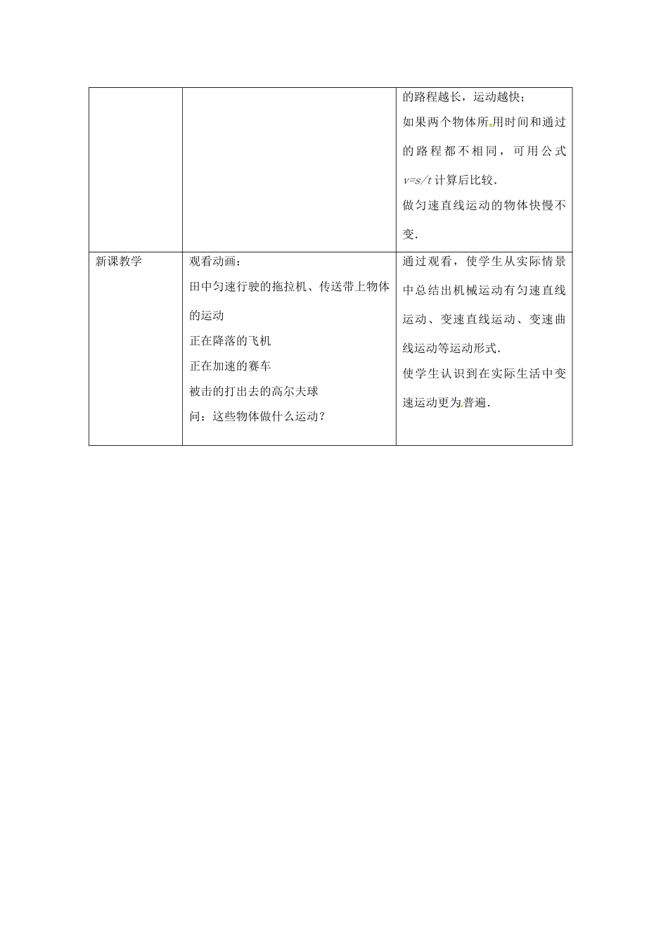 甘肃省张掖市第六中学八年级物理上册 平均速度与瞬时速度教案 新人教版_第2页