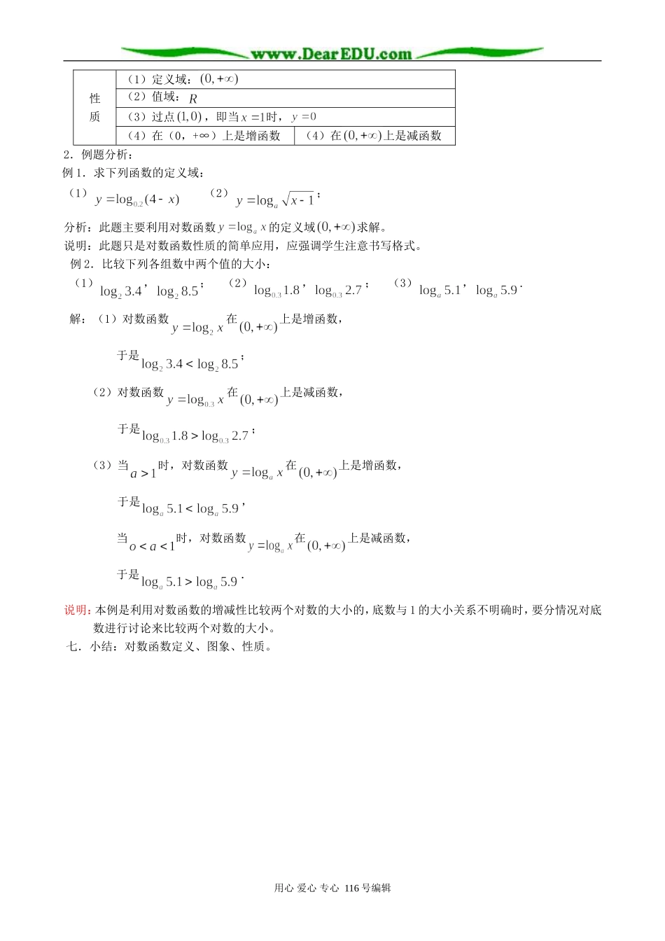 高中数学对数函数-对数函数的定义、图象、性质_第2页