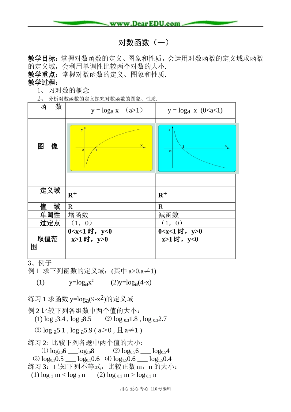 高中数学对数函数 B（1）_第1页