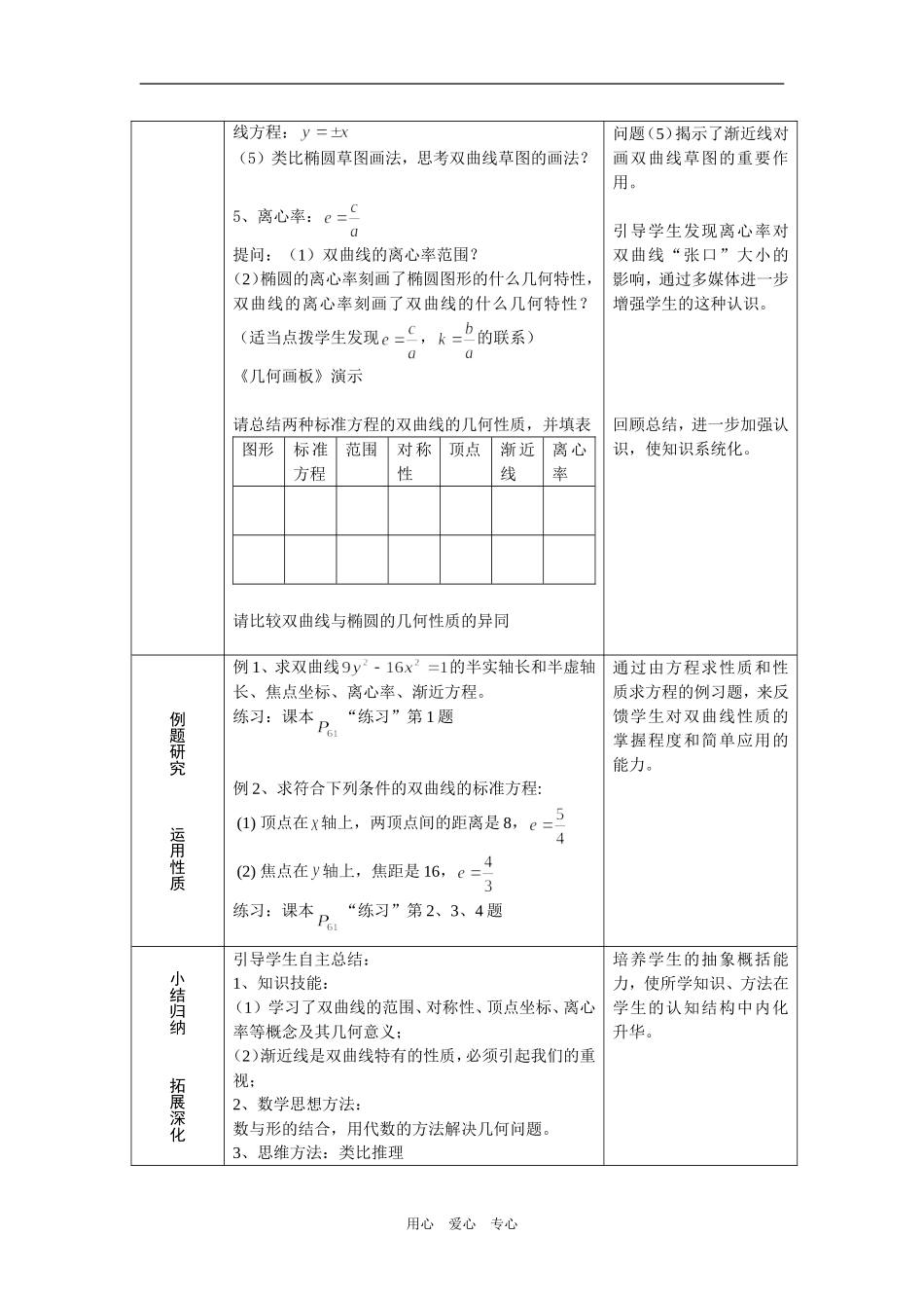 高中数学双曲线的简单几何性质教案人教版选修二_第3页