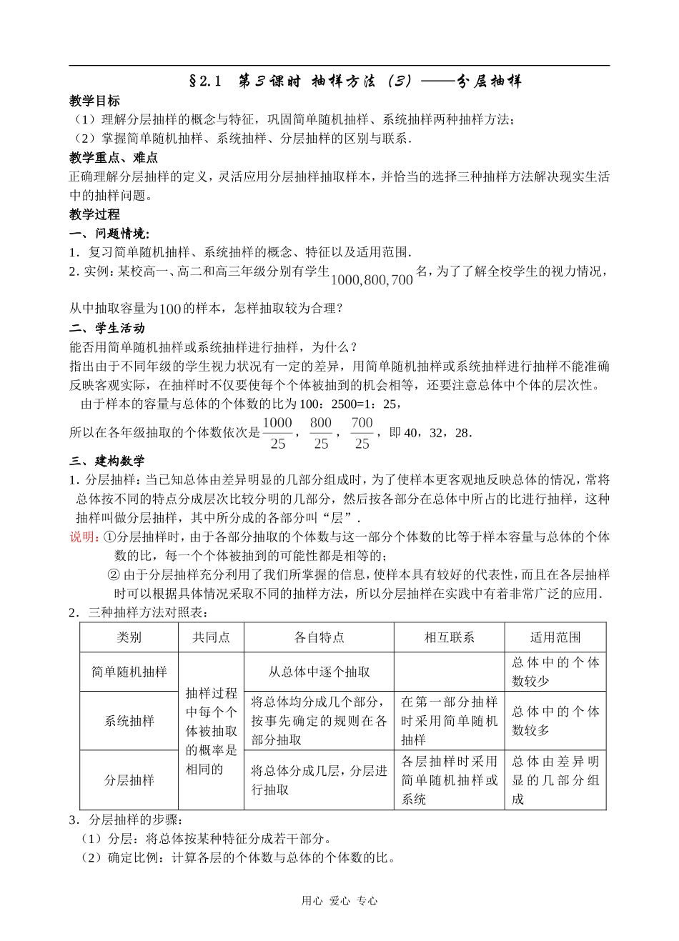 高中数学分层抽样人教版必修三_第1页