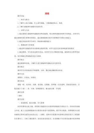 河南省洛阳市第五十中学八年级物理上册 5.1 透镜教案 新人教版