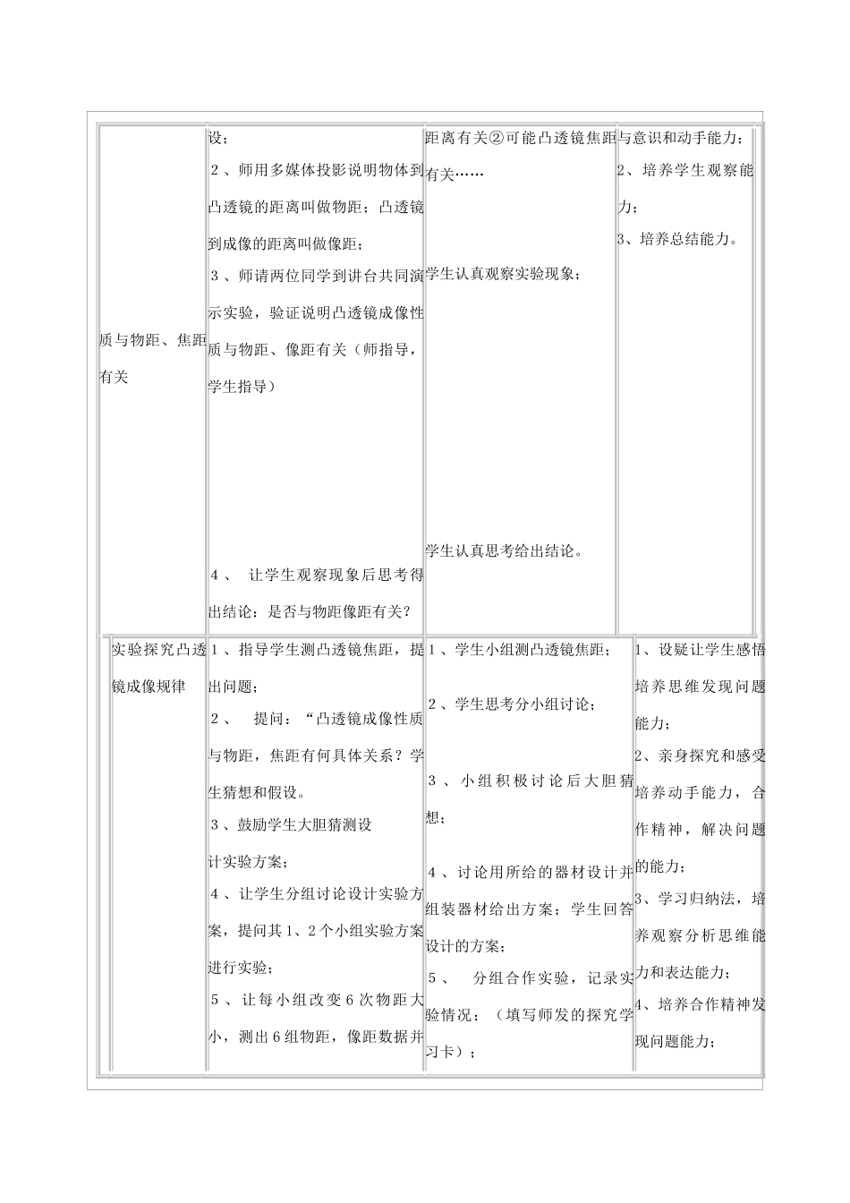 河南省洛阳市八年级物理上册 3.3《探究凸透镜成像的规律》教案1 人教新课标版_第3页