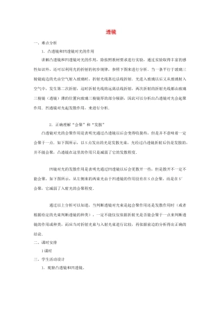 河南省洛阳市八年级物理上册 3.1《透镜》教案 人教新课标版