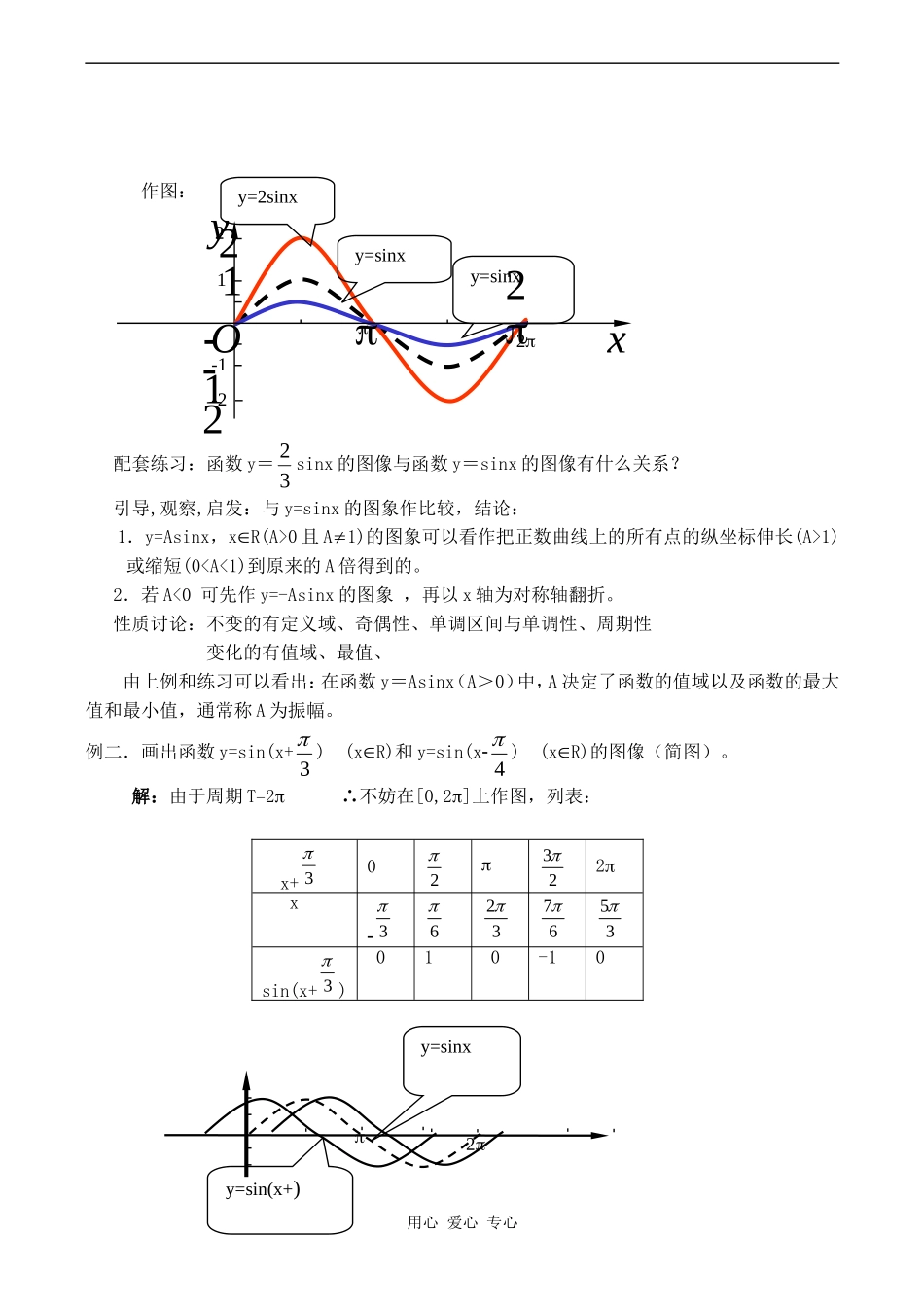 高中数学函数的图象1教案北师大版必修四_第2页