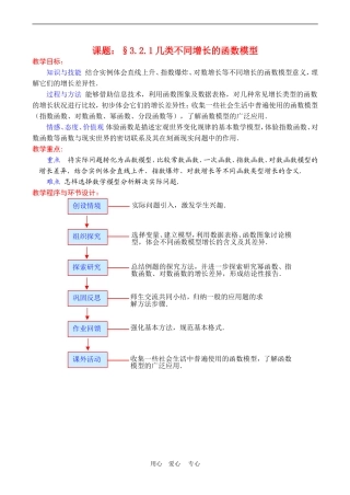高中数学几类不同增长的函数模型教案新人教版必修1