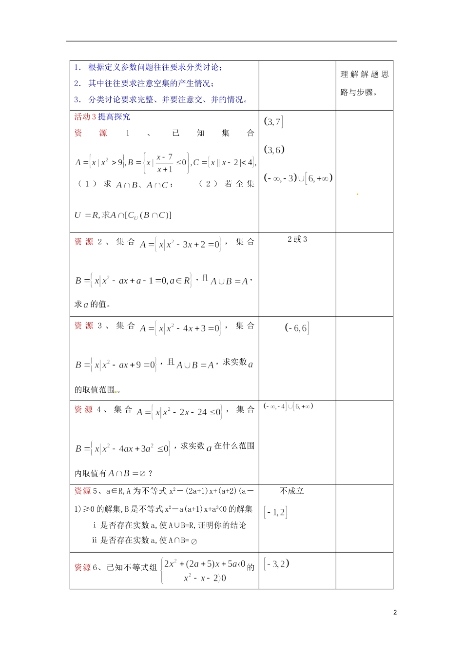 高中数学上册 1.3《集合的运算》教案（3） 沪教版_第2页