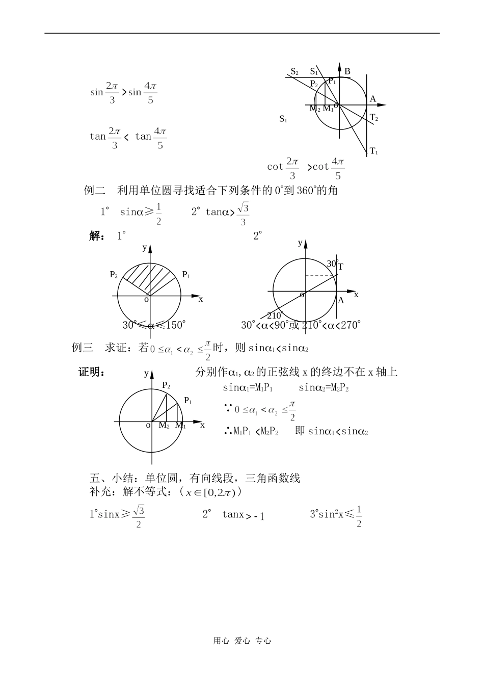 高中数学三角函数线旧人教高中必修第一册(下)_第2页