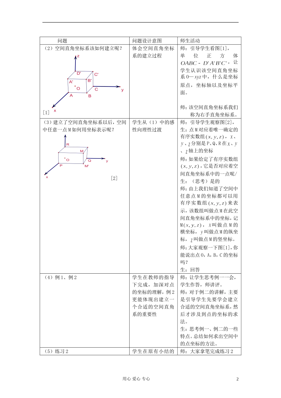 高中数学《空间直角坐标系》教案15 新人教A版必修2_第2页