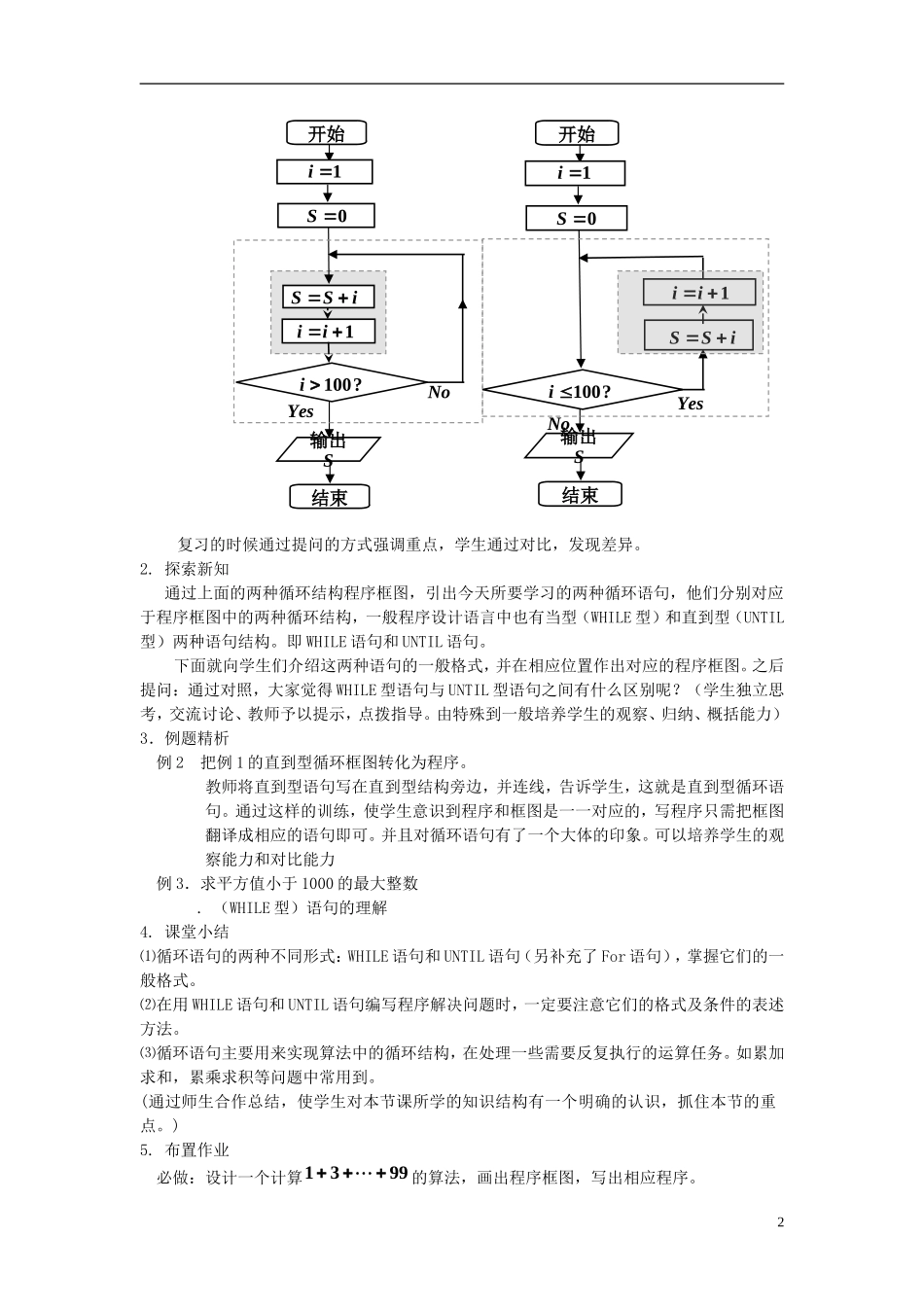高中数学《循环语句》说课稿 新人教A版必修3_第2页