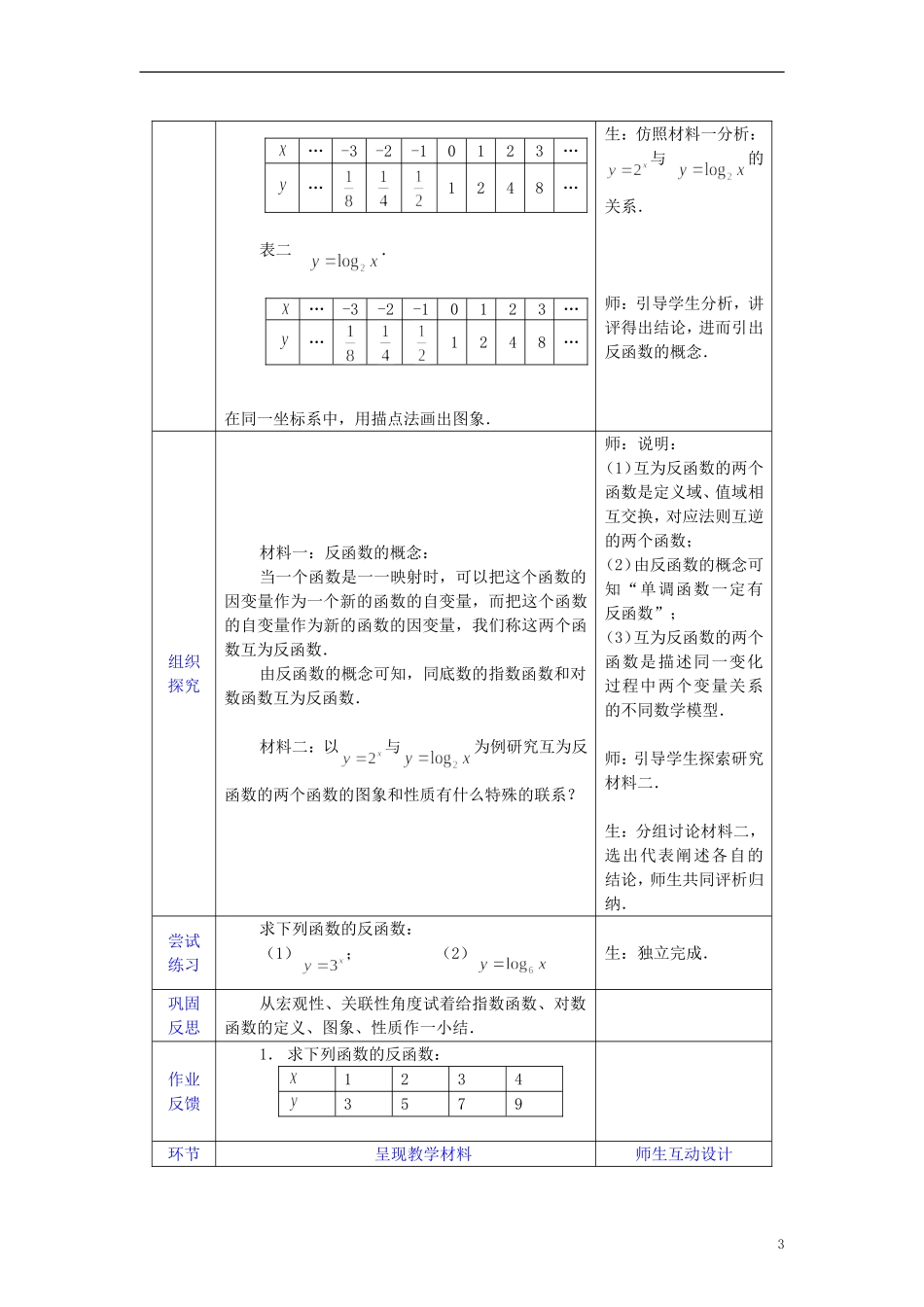 高中数学《对数函数》教案18 新人教A版必修1_第3页