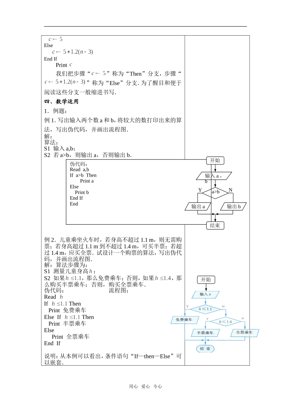 高中数学§1.3  基本算法语句——条件语句新人教版必修1A_第2页