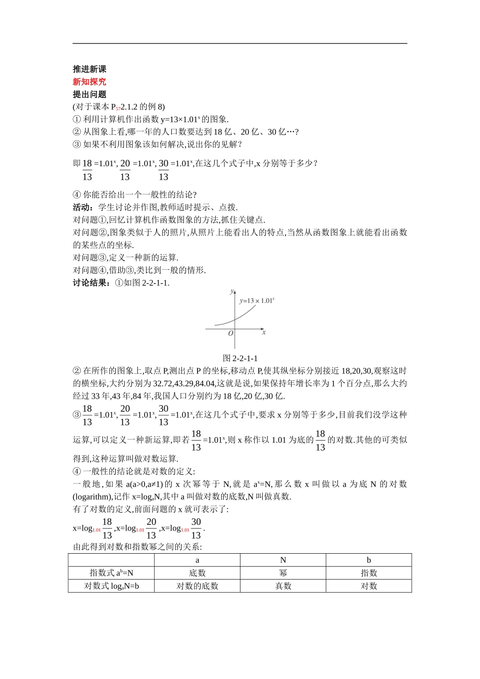 高中数学3.示范教案（2.1  对数与对数运算 第1课时）新人教版必修1_第2页