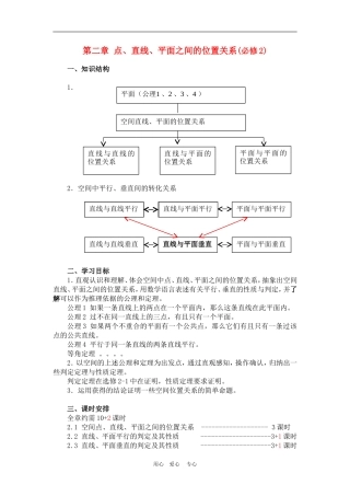 高中数学2　点、直线、平面之间的位置关系　教案人教版必修2