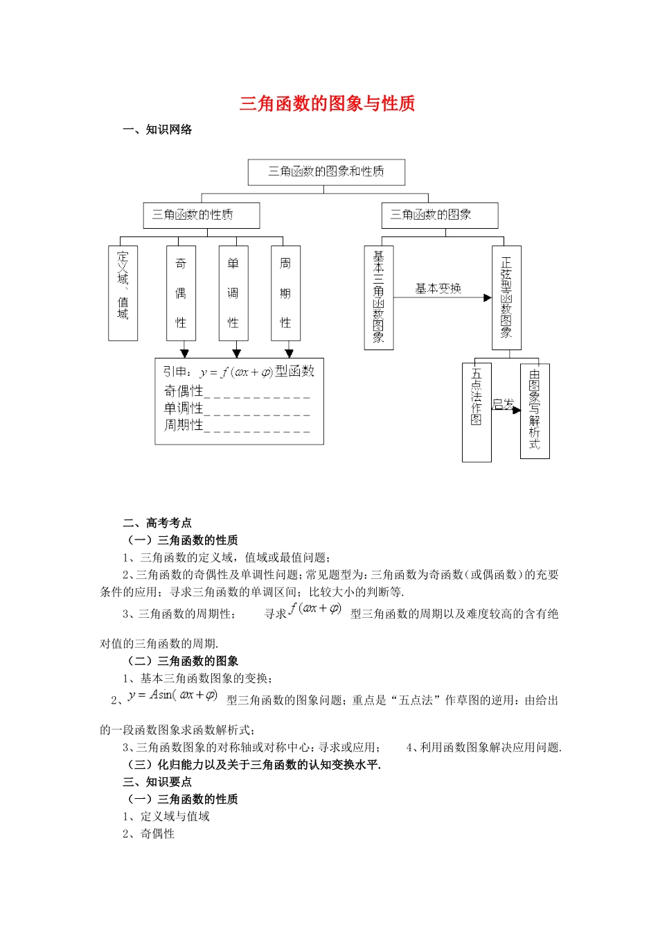 高中数学1.4　三角函数的图象与性质　教案4人教版必修4_第1页