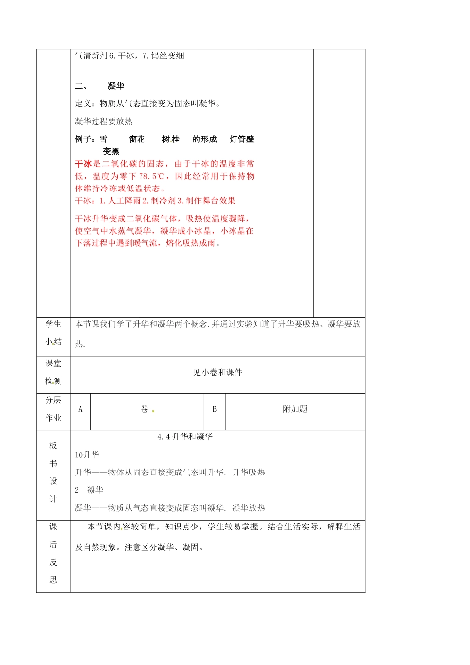 辽宁省大连市第七十六中学八年级物理上册 4.4 升华和凝华教案 新人教版_第2页