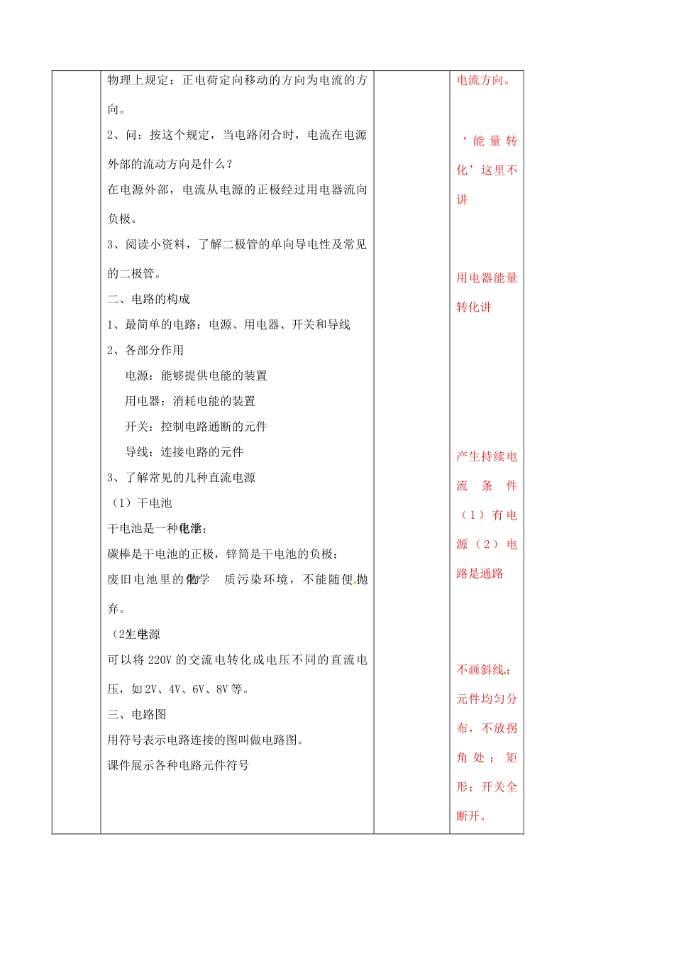辽宁省大连市第七十六中学八年级物理上册 5.2 电流和电路教案 新人教版_第2页