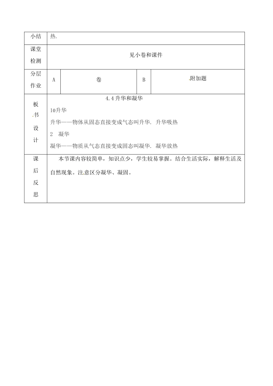 辽宁省大连市第七十六中学八年级物理 第四章 第四节 升华和凝华教案 人教新课标版_第3页