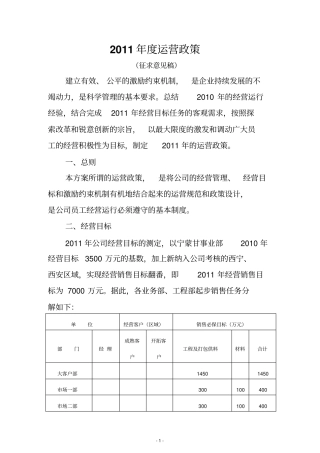 2011年运营政策最终