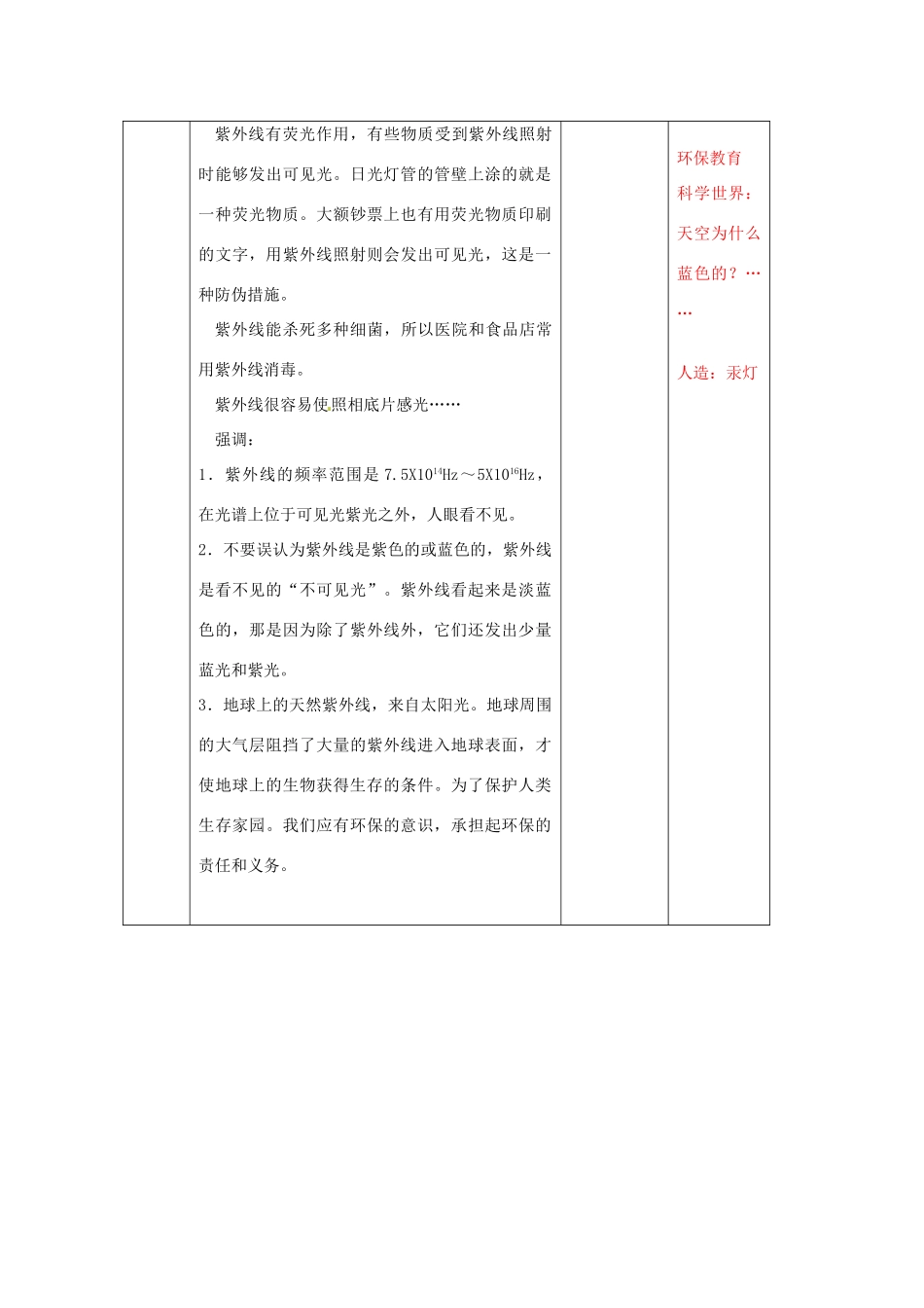 辽宁省大连市第七十六中学八年级物理 第二章 第六节 看不见的光教案 人教新课标版_第3页