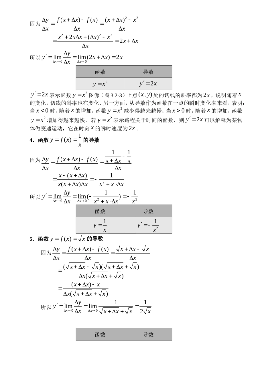 高中数学1.2.1几个常用函数的导数教案新人教版选修2-2_第2页