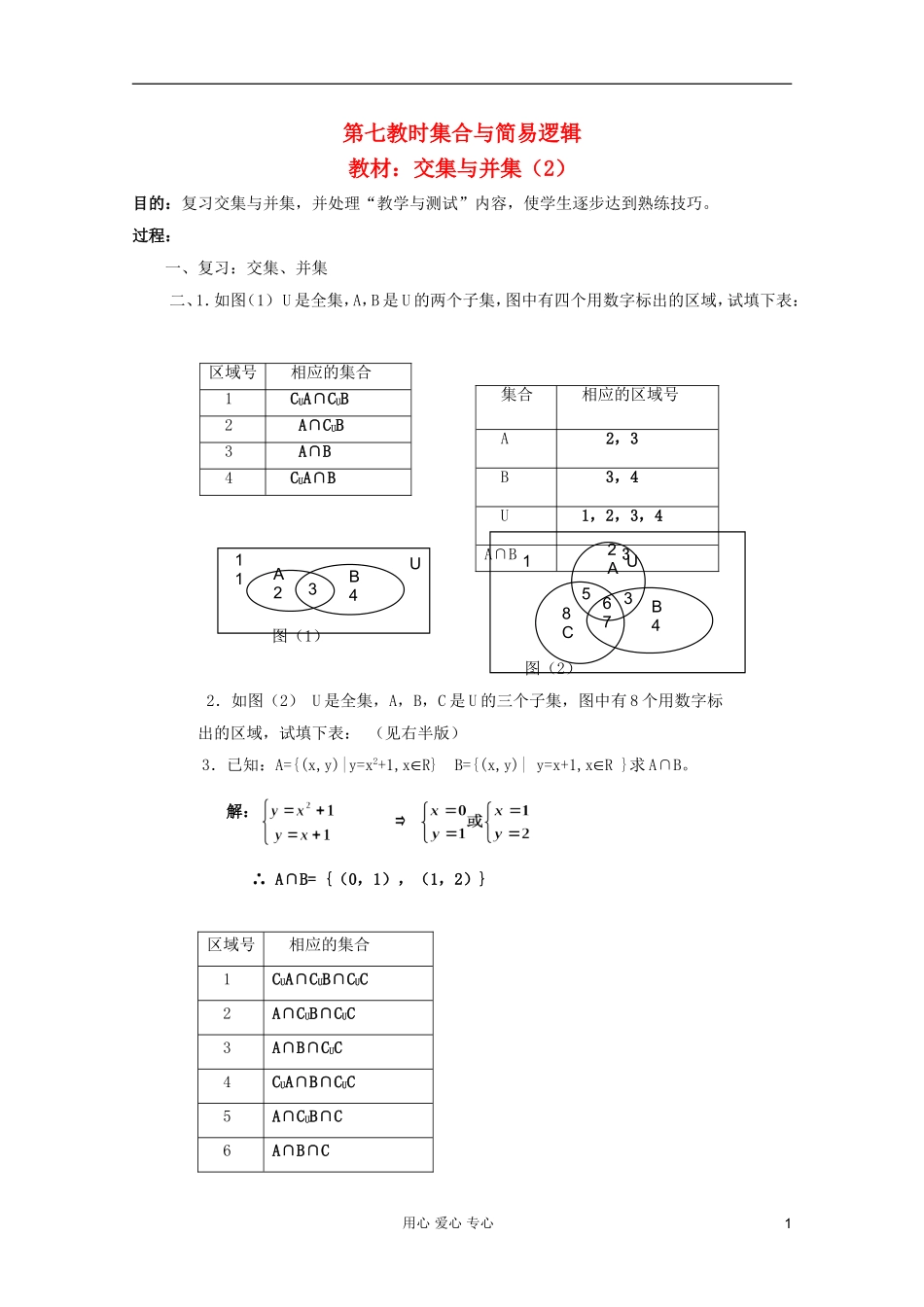 高中数学 集合与简易逻辑课时复习教案7_第1页