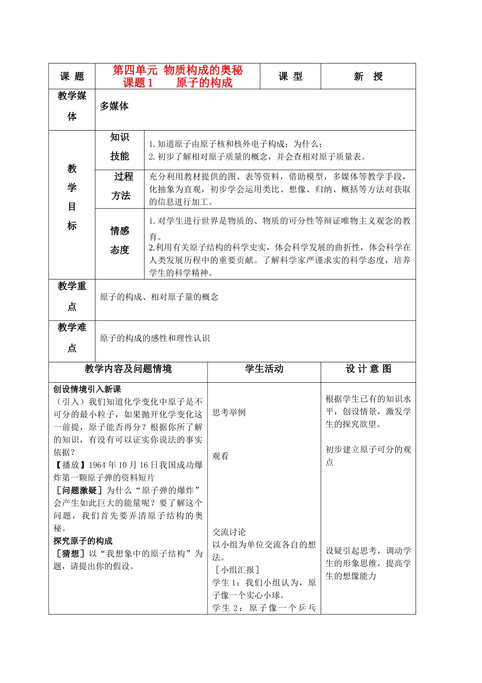 课题1原子的构成_第1页