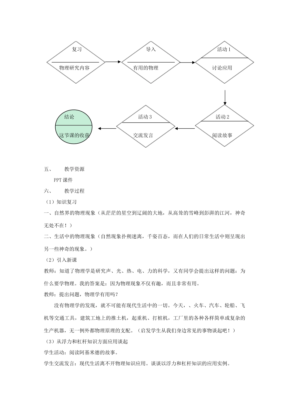 秋八年级物理上册《有用的物理学》教案1 （新版）上海教育版-人教版初中八年级上册物理教案_第2页