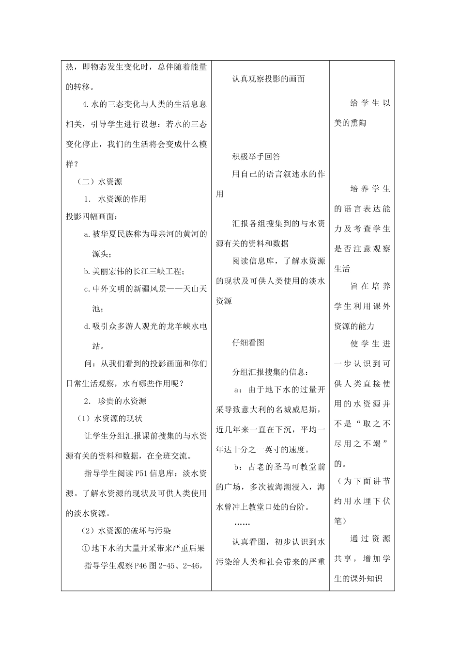 秋八年级物理上册 4.5《水循环与水资源》教案 粤教沪版-粤教沪版初中八年级上册物理教案_第3页