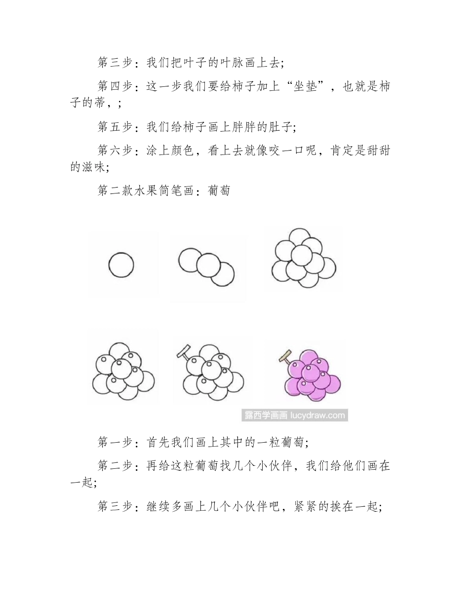 简笔画柿子和葡萄的画法教程简笔画教程_第2页