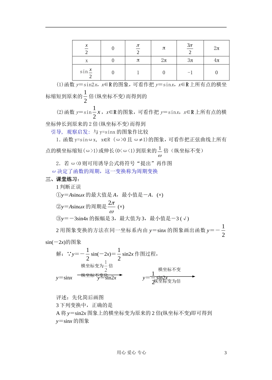 高中数学 第四章 函数y=Asin(ωx+φ) 的图象（1）教案_第3页