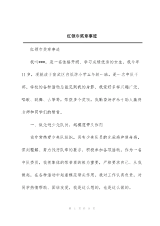 红领巾奖章事迹