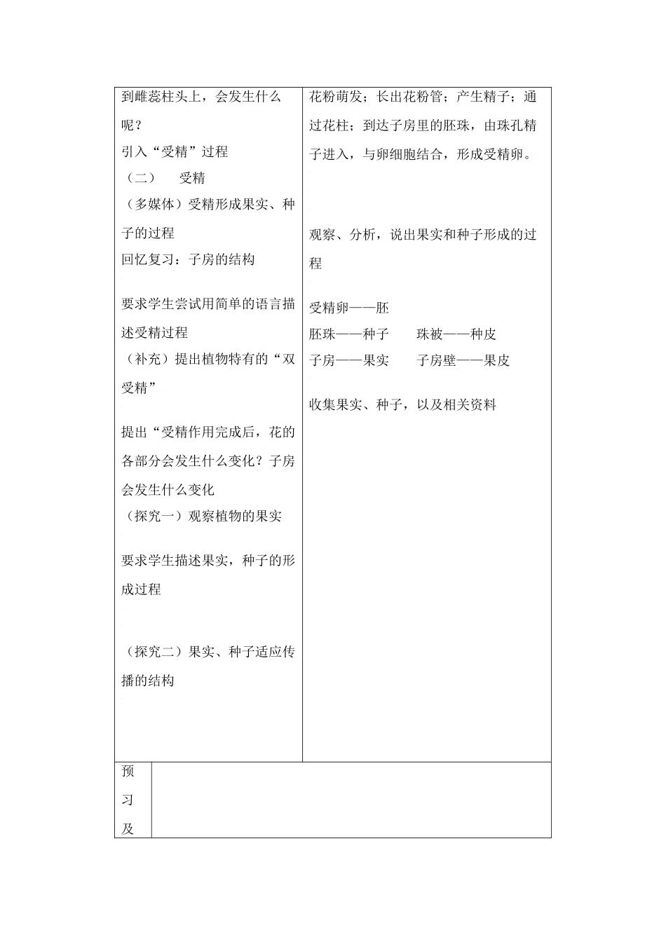 生物：第14章第二节 植物的有性生殖 教案（苏教版八年级上）_第3页
