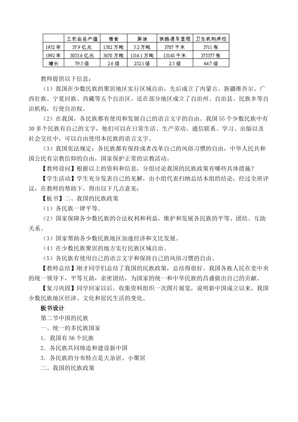 湘教版八年级地理上册中国的民族教案2_第2页