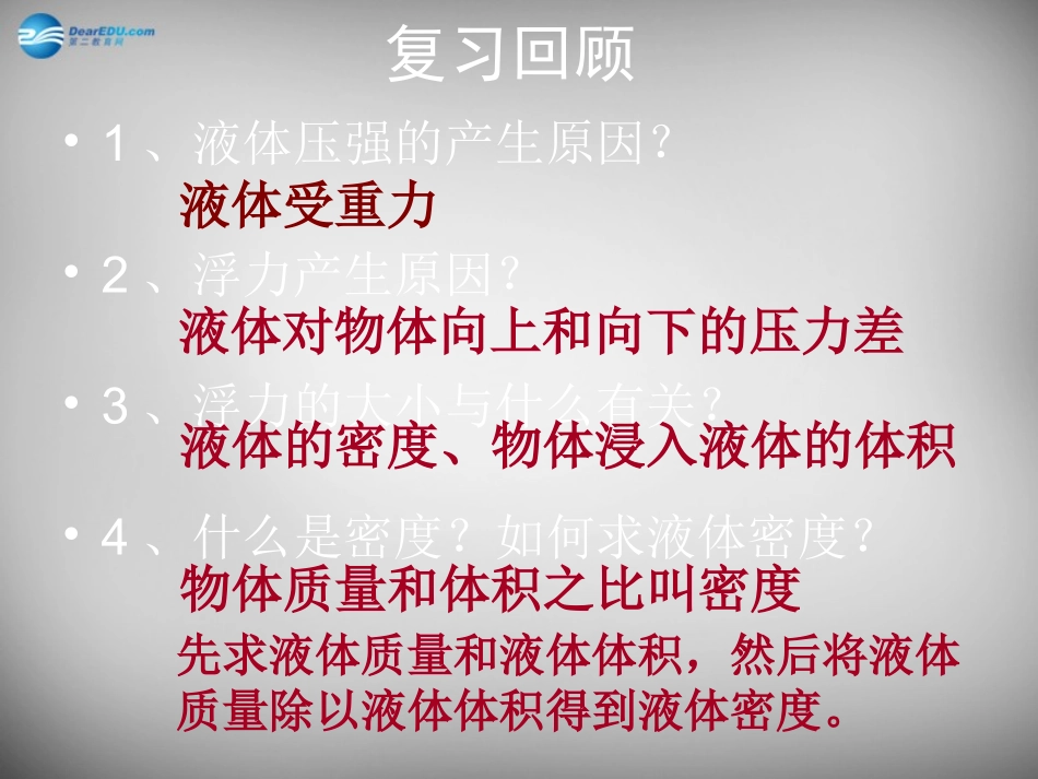 湖南省邵阳县黄亭市镇中学八年级物理下册 10.2 阿基米德原理课件 （新版）新人教版_第1页