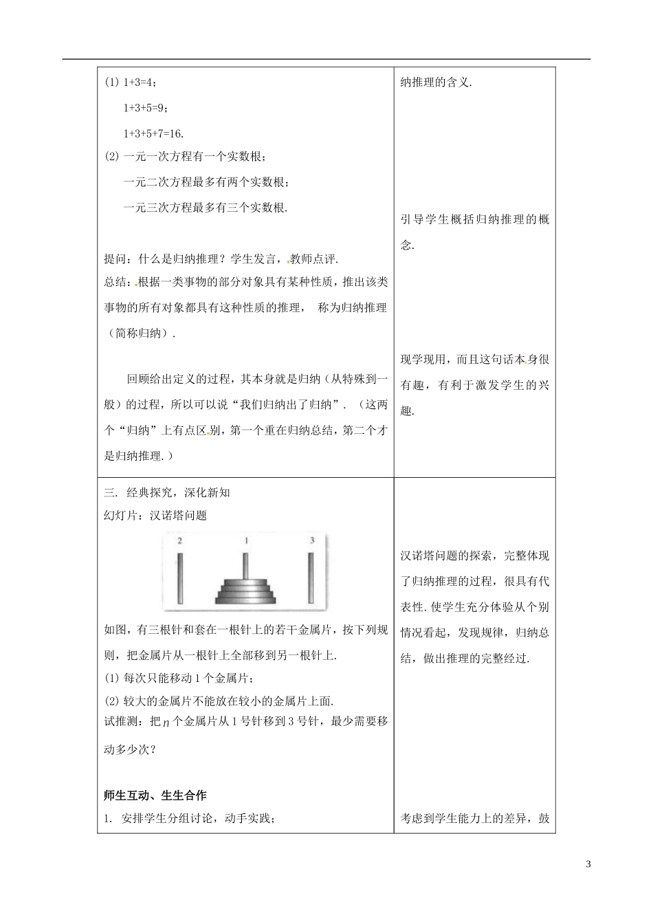 高中数学 第二章《推理与证明》第1节教学设计 苏教版选修1-2-苏教版高二选修1-2数学教案_第3页