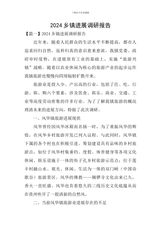 2024乡镇发展调研报告