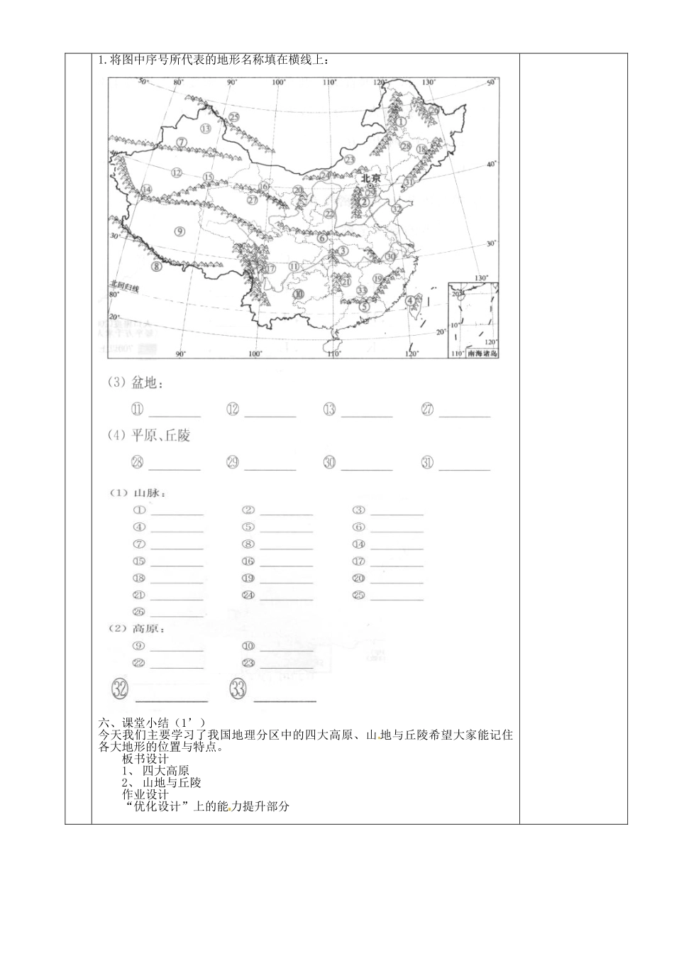 湖南省茶陵县世纪星实验学校2012年秋八年级地理上册《2.1中国的地形》教案2 新人教版_第2页