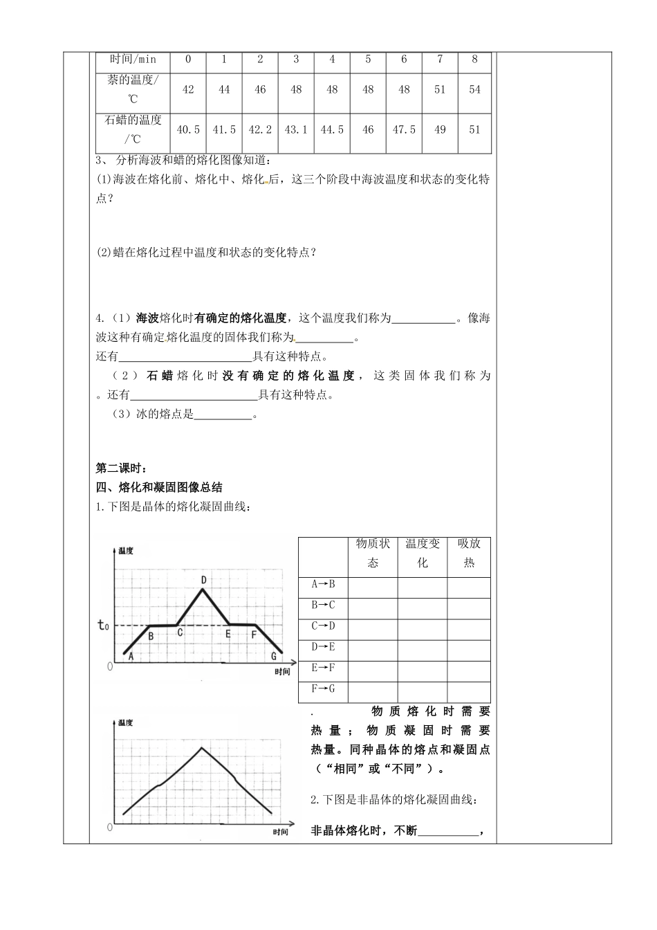 湖南省茶陵县2012年秋八年级物理上册《3.2熔化和凝固》教案 新人教版_第2页