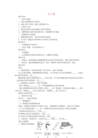 湖南省益阳市六中八年级物理下册 7.1 力教案 （新版）新人教版