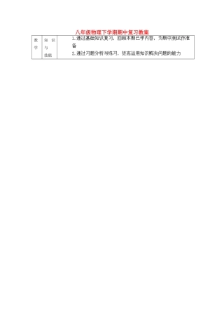 湖南省株洲县渌口镇中学八年级物理下册 期中复习教案 （新版）新人教版