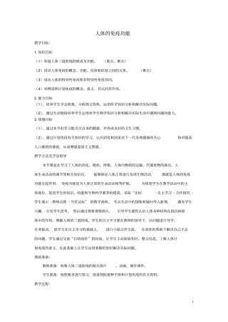 2012015学年七年级生物下册1人体的免疫